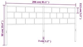 Κεφαλάρι Λευκό 200 εκ. Μεταλλικό - Λευκό