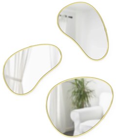 Σετ 3 καθρέπτες Umbra Hubba Pebble Brass (2x20x28)+(1x31x26)