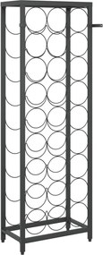 vidaXL Ραφιέρα Κρασιών 27 Μπουκ. Μαύρη 34x18x100εκ Σφυρήλατο Σίδερο