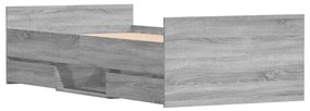 vidaXL Πλαίσιο Κρεβατιού με Κεφαλάρι/Ποδαρικό Γκρι Sonoma 90x190 εκ.