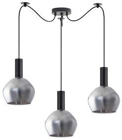 SE21-BL-4-BL3-GL2 ADEPT TUBE Black Pendant Smoked Glass+ HOMELIGHTING 77-8492