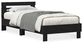 vidaXL Σκελετός Κρεβατιού Μαύρη δρυς 90 x 190 cm Επεξεργασμένο ξύλο