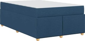vidaXL Σκελετός Κρεβατιού με στρώμα Μπλε 120 x 200 cm ύφασμα