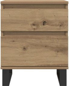 vidaXL Κομοδίνα 2 τεμ. τεχνίτης Δρυς 40 x 35 x 50 εκ. από Επεξεργ Ξύλο