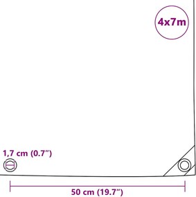 vidaXL Μουσαμάς 650 γρ./μ.² Πράσινος 4 x 7 μ.