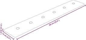 vidaXL Κεφαλάρι Τοίχου 12 pcs Κρεμ 90 x 15 cm Τεχνητό Δέρμα