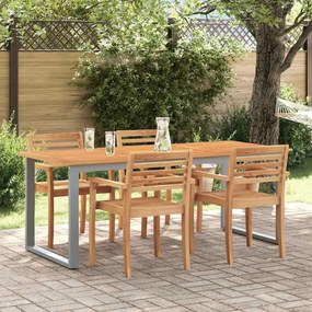 vidaXL Τραπέζι Κήπου για Φαγητό Γκρι 160 x 80 x 75 cm
