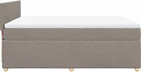 vidaXL Κρεβάτι Boxspring με Στρώμα Taupe 140x190 εκ. Υφασμάτινο