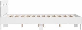 vidaXL Πλαίσιο Κρεβατιού με κεφαλάριου Λευκό 120x190 εκ Επεξεργ. Ξύλο