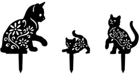 Διακοσμητικό Δαπέδου Κήπου Fam (Σετ 3Τμχ) 565TNL1402 18x22/30x26/40x36cm Black Aberto Design Μέταλλο