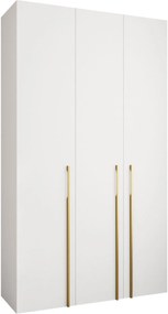 Ντουλάπα Como III 140 Τρίφυλλη-Λευκό - Χρυσό