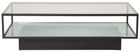 Τραπεζάκι σαλονιού Dallas 4212, Μαύρο, 38x60x130cm, 25 kg, Επεξεργασμένο γυαλί, Γωνιακό | Epipla1.gr