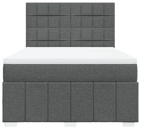 ΚΡΕΒΑΤΙ BOXSPRING ΜΕ ΣΤΡΩΜΑ ΣΚΟΥΡΟ ΓΚΡΙ 140X190 ΕΚ. ΥΦΑΣΜΑΤΙΝΟ 3293964