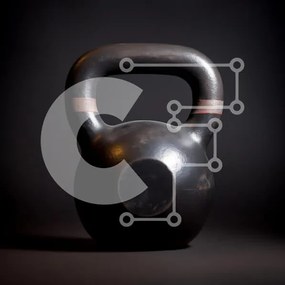 Intra Συλλεκτικό Ξύλινο Παζλ Plywood  4mm - Μαύρο Kettlebell σε σκούρο φόντο Σε Ξύλινο Κουτί - Διαστάσεις: 10x10 cm – 25 κομμάτια