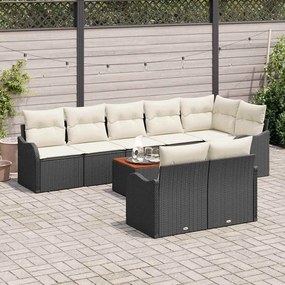 vidaXL Σετ Καναπέ Κήπου 9 pcs Μαύρο Πολυ ράταν