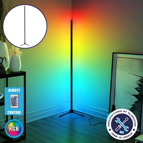 GLOBO-250-8 GloboStar® Μοντέρνο Minimal Επιδαπέδιο Μαύρο Φωτιστικό 250cm LED 40 Watt με Ασύρματο Χειριστήριο RF & Dimmer RGB GloboStar ALIEN Design GLOBO-250-8