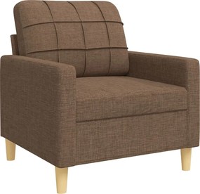 vidaXL Σετ καναπέδων 4 τεμαχίων με υποπόδιο καφέ ύφασμα