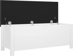 vidaXL Κουτί Αποθήκευσης Λευκό 105x40x45 εκ. Επεξ. Ξύλο με Μαξιλάρι