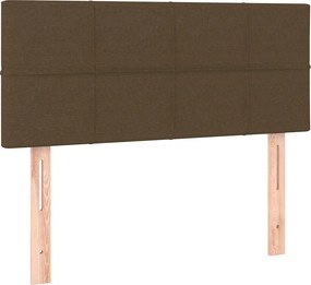 vidaXL Κρεβάτι Boxspring με Στρώμα Σκούρο Καφέ 90x200 εκ. Υφασμάτινο