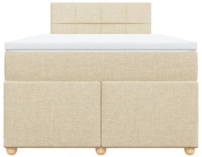 Κρεβάτι Boxspring με Στρώμα Κρεμ 120x190 εκ. Υφασμάτινο - Κρεμ