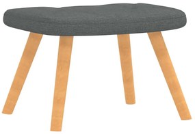 vidaXL Πολυθρόνα Relax Σκούρο Γκρι Υφασμάτινη με Σκαμπό