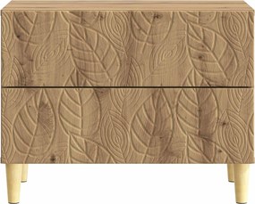 vidaXL Κομοδίνο Artisan Δρυς 62 x 34,5 x 48 εκ Επεξεργασμένο Ξύλο