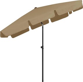vidaXL Ομπρέλα Θαλάσσης Taupe 200 x 125 εκ.