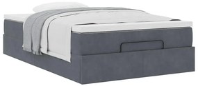 vidaXL Οθωμανικό κρεβάτι με στρώμα Σκούρο γκρι 120x200cm Velvet
