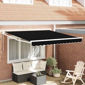 vidaXL Αναδιπλούμενη τέντα Μαύρο 350 x 250 εκ