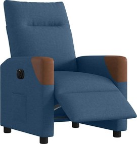 vidaXL Πολυθρόνα Ανακλινόμενη Ηλεκτρική Μπλε Υφασμάτινη