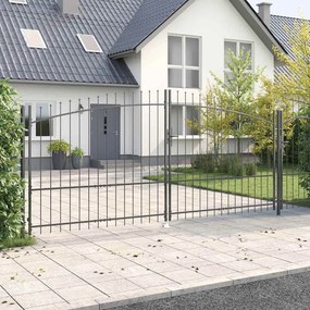 vidaXL Διπλή Πύλη WOERDEN 400 x 224,5 εκ. Ατσάλι Γκρι Κλειδώσιμο