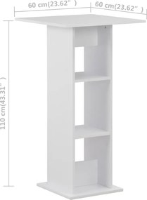 vidaXL Τραπέζι Μπαρ Λευκό 60 x 60 x 110 εκ.