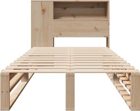 vidaXL Κρεβάτι Βιβλιοθήκη Χωρίς Στρώμα 90x190 εκ Μασίφ Πεύκο