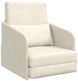 vidaXL Κρεβάτι καναπές Κρεμ 65 x 80 x 83 εκ. Βελούδο