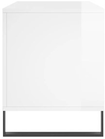 vidaXL Έπιπλο Δίσκων Γυαλ. Λευκό 100x38x48 εκ. από Επεξεργασμένο Ξύλο