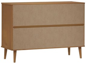 vidaXL Συρταριέρα MOLDE Καφέ 113 x 40 x 80 εκ. από Μασίφ Ξύλο Πεύκου