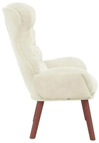 vidaXL Χαλαρωτική Πολυθρόνα Κρεμ 69 x 74 x 93 εκ. Βελούδο