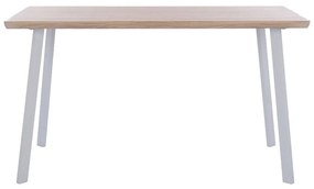 Τραπέζι Τραπεζαρίας Ofira HM8374.02 140x80cm Sonoma-White Mdf, Metal