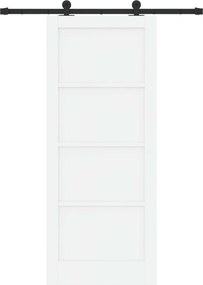 vidaXL Συρόμενη Πόρτα ORKDAL 83 x 202 εκ. Μασίφ Ξύλο Πεύκου Λευκό