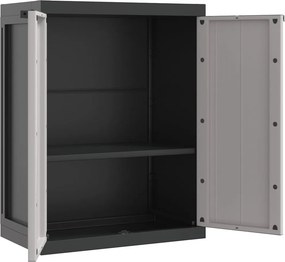 vidaXL Ντουλάπι Αποθ. Εξ. Χώρου Γκρι/Μαύρο 65x37x85 εκ. Πολυπροπυλένιο