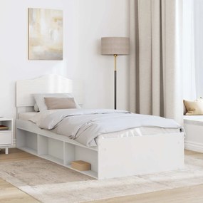 vidaXL Σκελετός Κρεβατιού Λευκό 90 x 200 cm Στερεά ξυλεία πεύκου