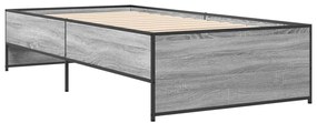 vidaXL Πλαίσιο Κρεβατιού Γκρι Sonoma 75x190 εκ. Επεξ. Ξύλο &amp; Μέταλλο