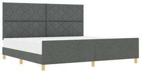 vidaXL Κρεβάτι Σκελετός Σκούρο Γκρι 200x200 εκ. Υφασμάτινο