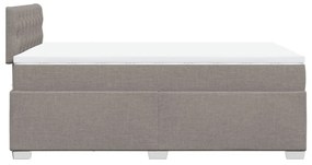 Κρεβάτι Boxspring με Στρώμα Taupe 120x190 εκ. Υφασμάτινο - Μπεζ-Γκρι