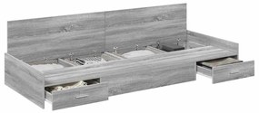 vidaXL Σκελετός Κρεβατιού Γκρίζο Σονομα 80 x 200 cm Επεξεργασμένο ξύλο