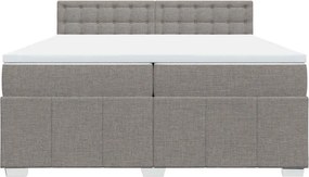 vidaXL Κρεβάτι Boxspring με Στρώμα Taupe 200x200 εκ. Υφασμάτινο