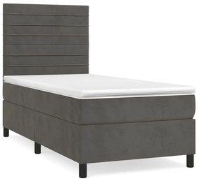 ΚΡΕΒΑΤΙ BOXSPRING ΜΕ ΣΤΡΩΜΑ ΣΚΟΥΡΟ ΓΚΡΙ 80X200 ΕΚ. ΒΕΛΟΥΔΙΝΟ 3143050