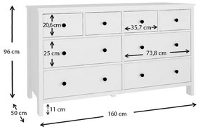 Μπουφές μελαμίνης Sabina Megapap χρώμα λευκό 160x50x96εκ.