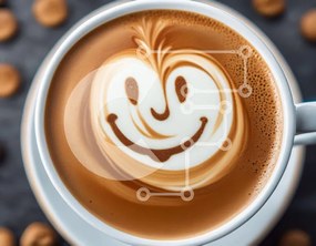 Σετ των 2 Intra Συλλεκτικό Ξύλινο Παζλ Plywood  4mm - Φλιτζάνι καφέ με Smiley Face Art Σε Ξύλινο Κουτί - Διαστάσεις: 10x10 cm – 25 κομμάτια