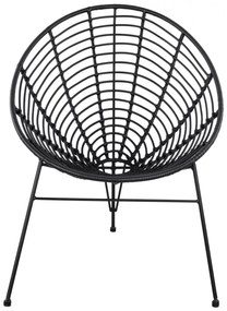 Καρέκλα - Πολυθρόνα ALLEGRA C5458.02 Μεταλλική με Wicker Μαύρο Τύπου Φωλιά 73x83x86Υ εκ. 73x83x86 εκ.